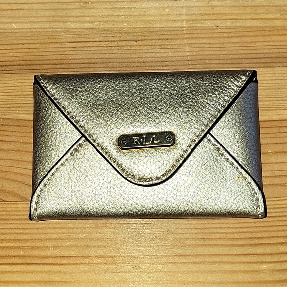 Ralph Lauren Accessories - Ralph Lauren metallic gold envelope card holder case